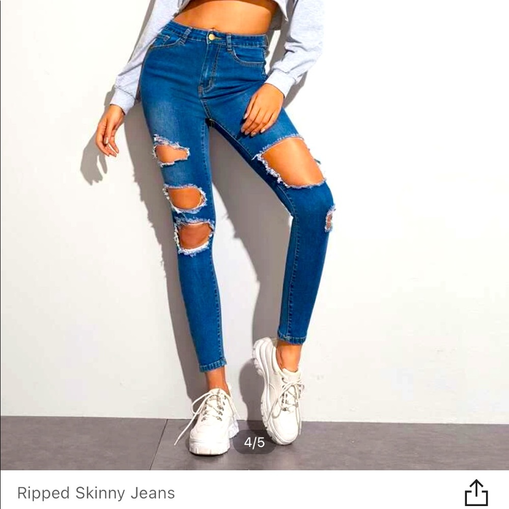 High waste ripped skinny Jean